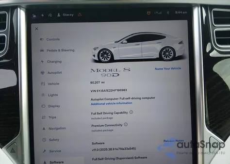 2017 Tesla Model S 100D/60D/75D/90D/P100D из США, поврежденный, VIN 5YJSA1E22HF186983